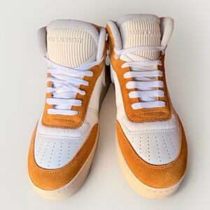 Saint Laurent SL/80 Sneakers White Tan Suede EU 39 Women 8.5 New Box Authentic